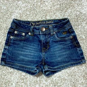 Justice denim jean shorts, size 8 Slim